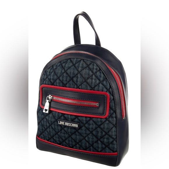 EUC Love ❤️ Moschino Denim & Blue Leather Backpack main image 10